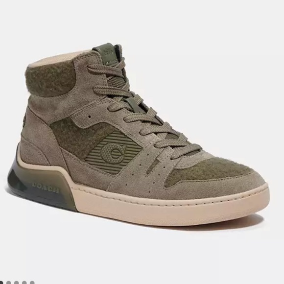 New Coach Citysole High Top Army Green Sneakers - Picture 1 of 5